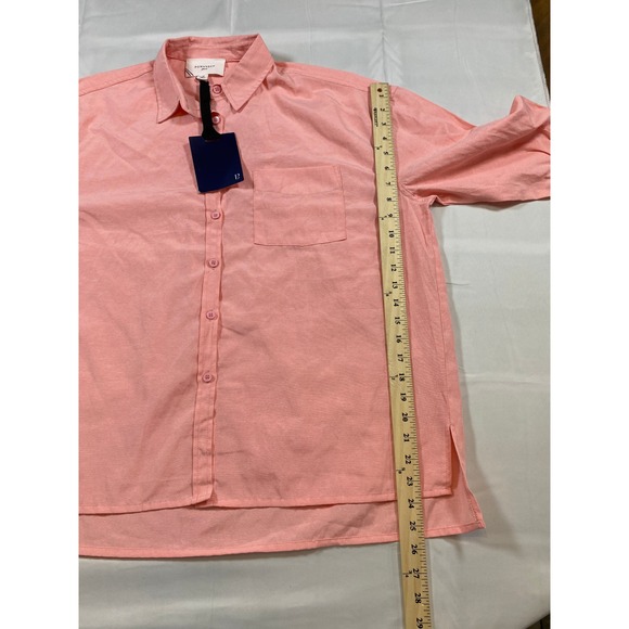 POMANDER place Pink Adair Boyfriend Shirt Long Sleeve Tuckernuck Size M - Picture 8 of 13